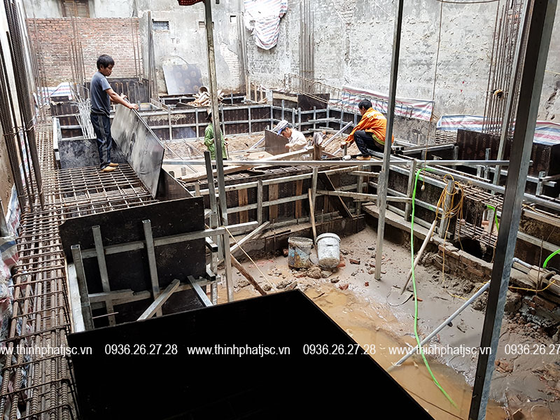 xây nhà trọn gói quận Thanh Xuân - Nhà anh Ân-móng