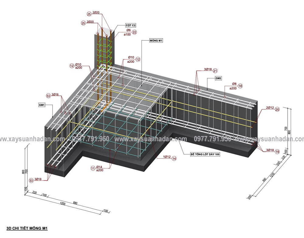 bản vẽ kết cấu nhà phố 4 tầng 1 tum 4,3mx13,7m