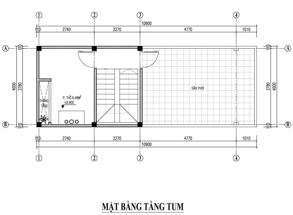 Thiết kế nhà 40m2 3 phòng ngủ