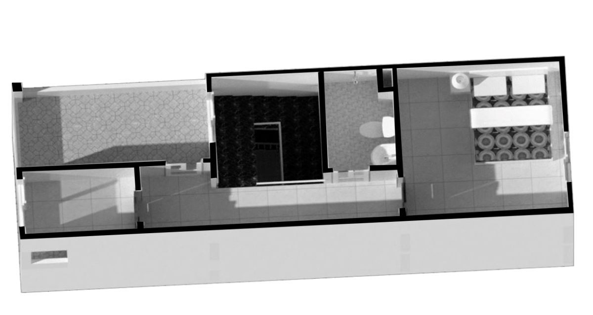 thiết kế nhà 40m2 3 phòng ngủ, mặt tiền 3.5m