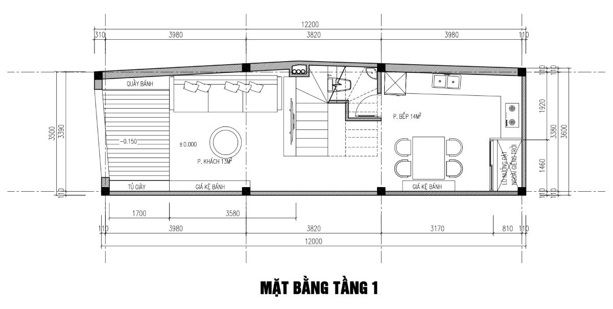 thiết kế nhà phố 3 tầng 43m2