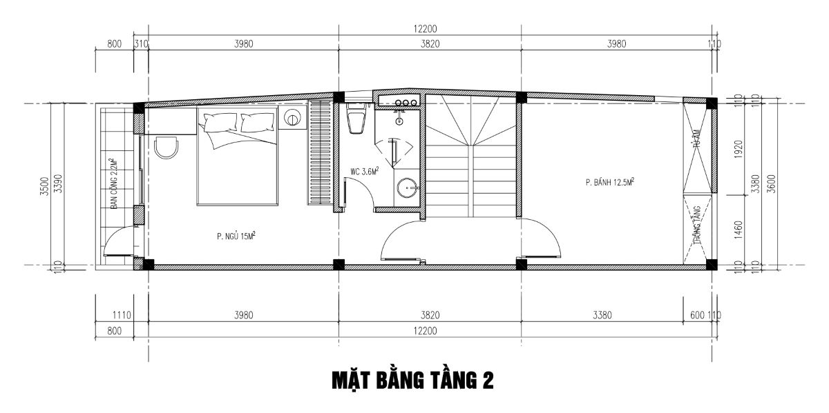 thiết kế nhà phố 3 tầng 43m2