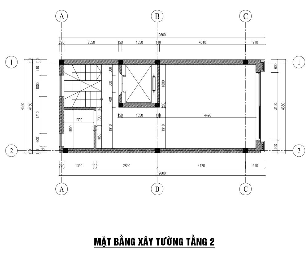 bản vẽ thiết kế nhà phố 42m2 x 5 tầng 1 tum 