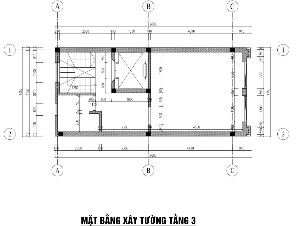 bản vẽ thiết kế nhà phố 42m2 x 5 tầng 1 tum 