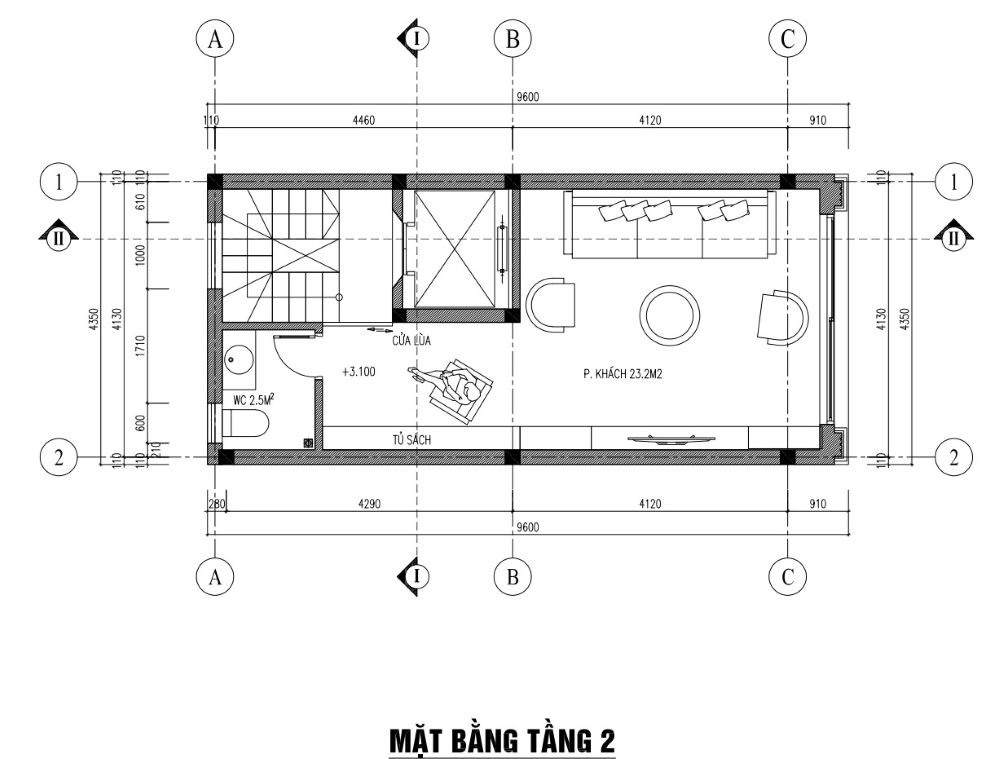 bản vẽ thiết kế nhà phố 42m2 x 5 tầng 1 tum 