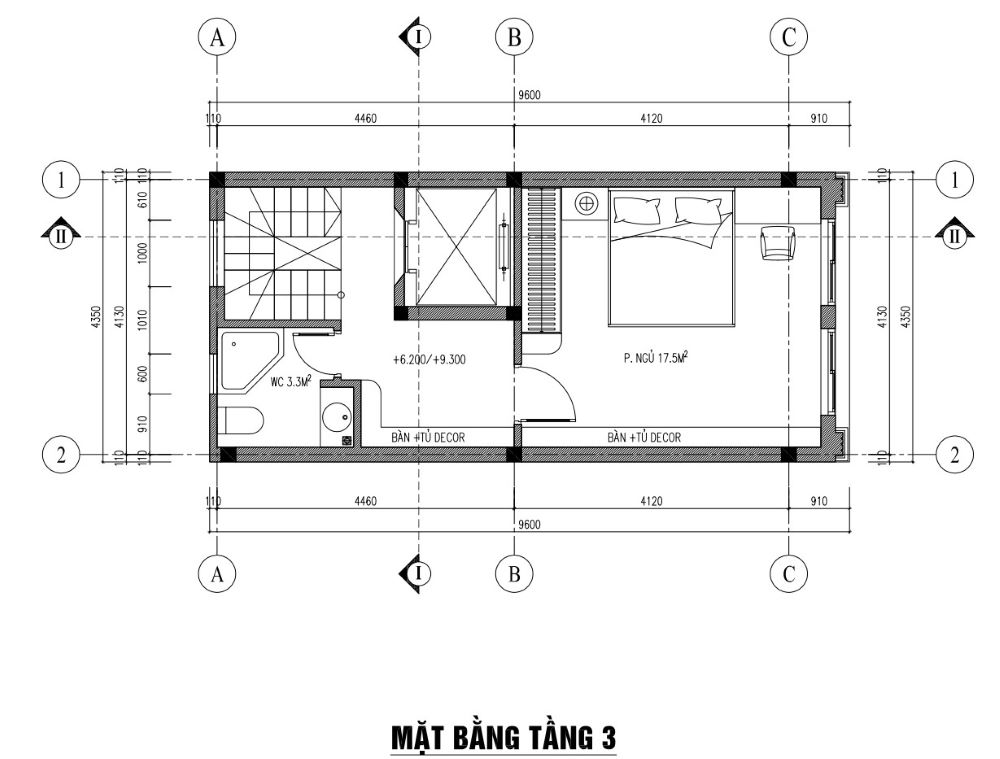 bản vẽ thiết kế nhà phố 42m2 x 5 tầng 1 tum 