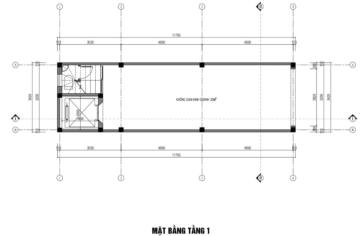 thiết kế nhà phố 40m2 x 4 tầng 1 tum