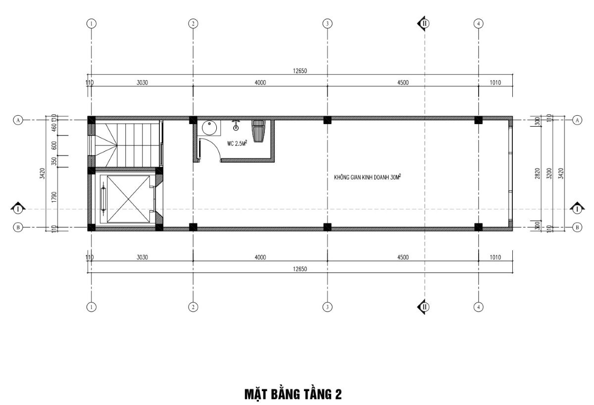 thiết kế nhà phố 40m2 x 4 tầng 1 tum