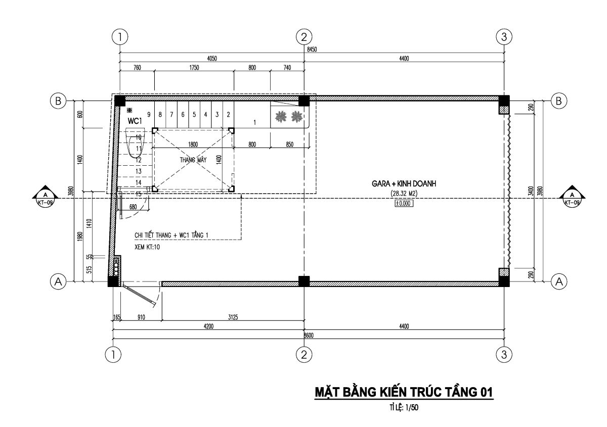 thiết kế nhà 37m2 5 tầng 1 tum-kim mã-mặt bằng