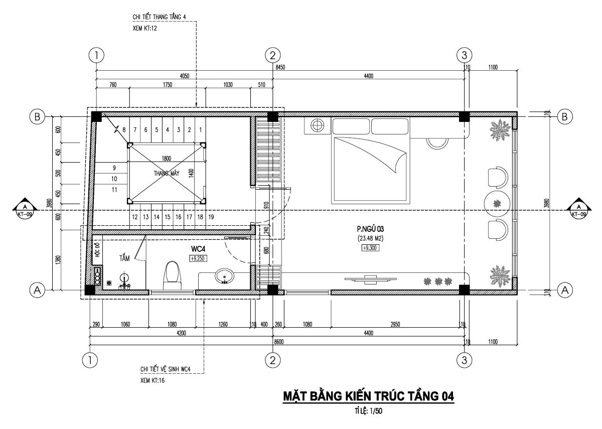 thiết kế nhà 37m2 5 tầng 1 tum-kim mã-mặt bằng