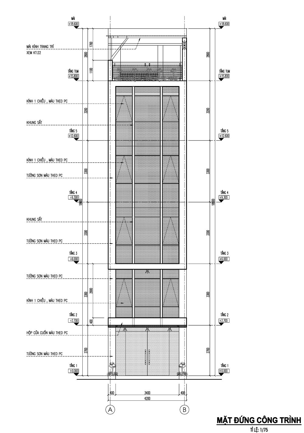 thiết kế nhà 37m2 5 tầng 1 tum-kim mã-mặt bằng