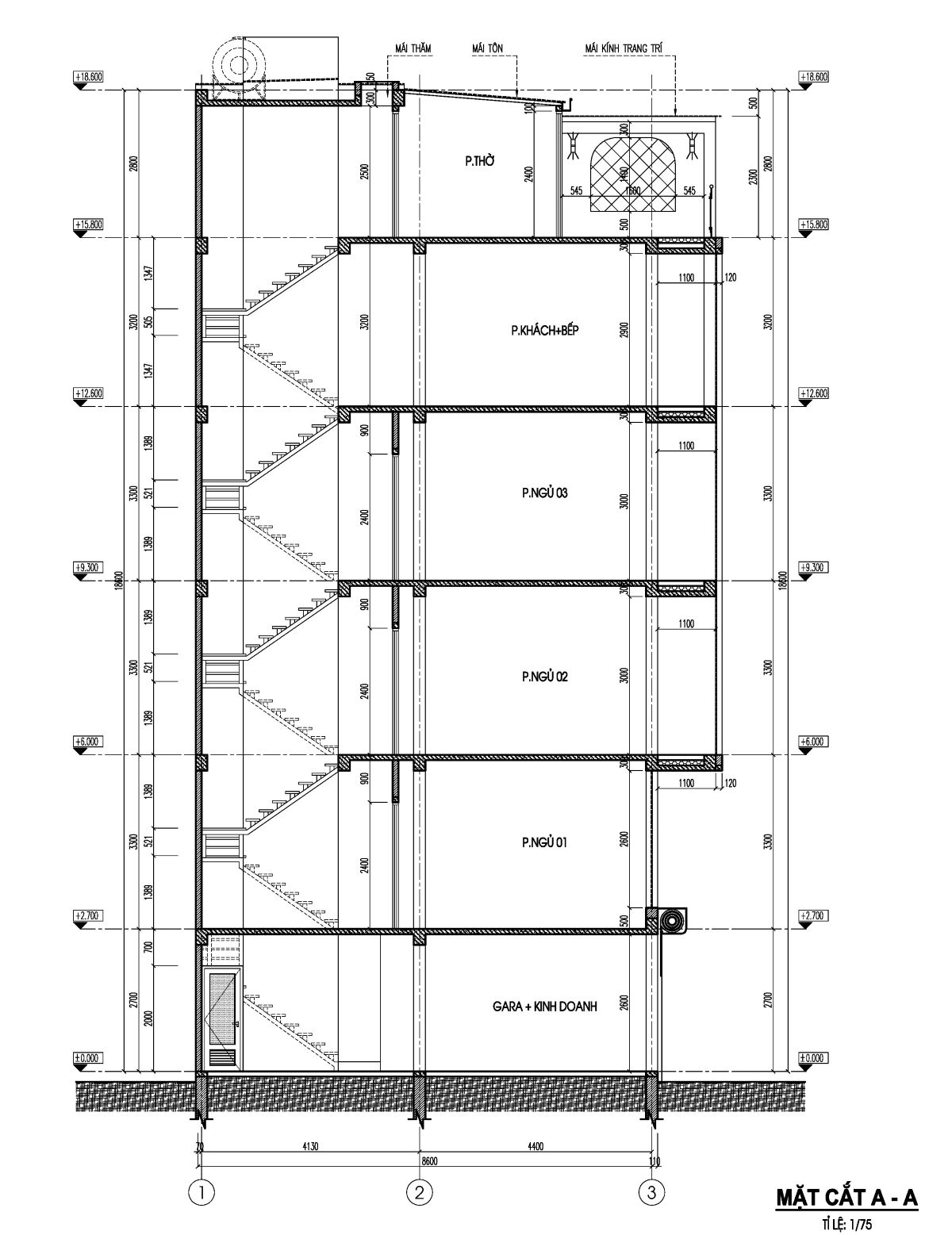 thiết kế nhà 37m2 5 tầng 1 tum-kim mã-mặt bằng