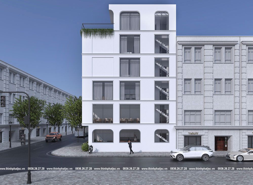 thiết kế nhà phố 5 tầng 1 tum tại quận Đống Đa