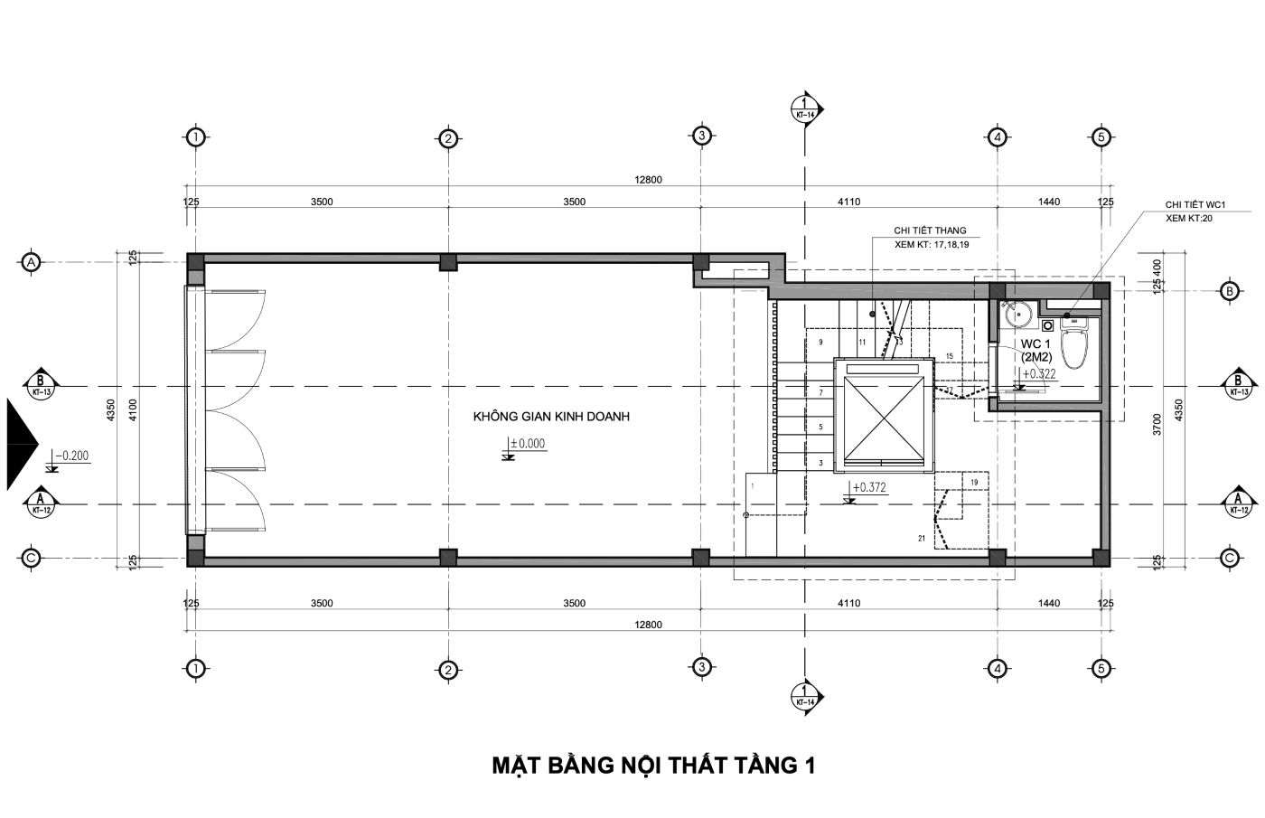 Bản vẽ thiết kế nhà phố 53m2-mặt bằng công năng