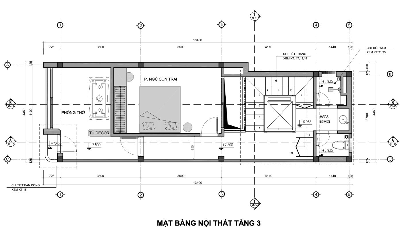 Bản vẽ thiết kế nhà phố 53m2-mặt bằng công năng