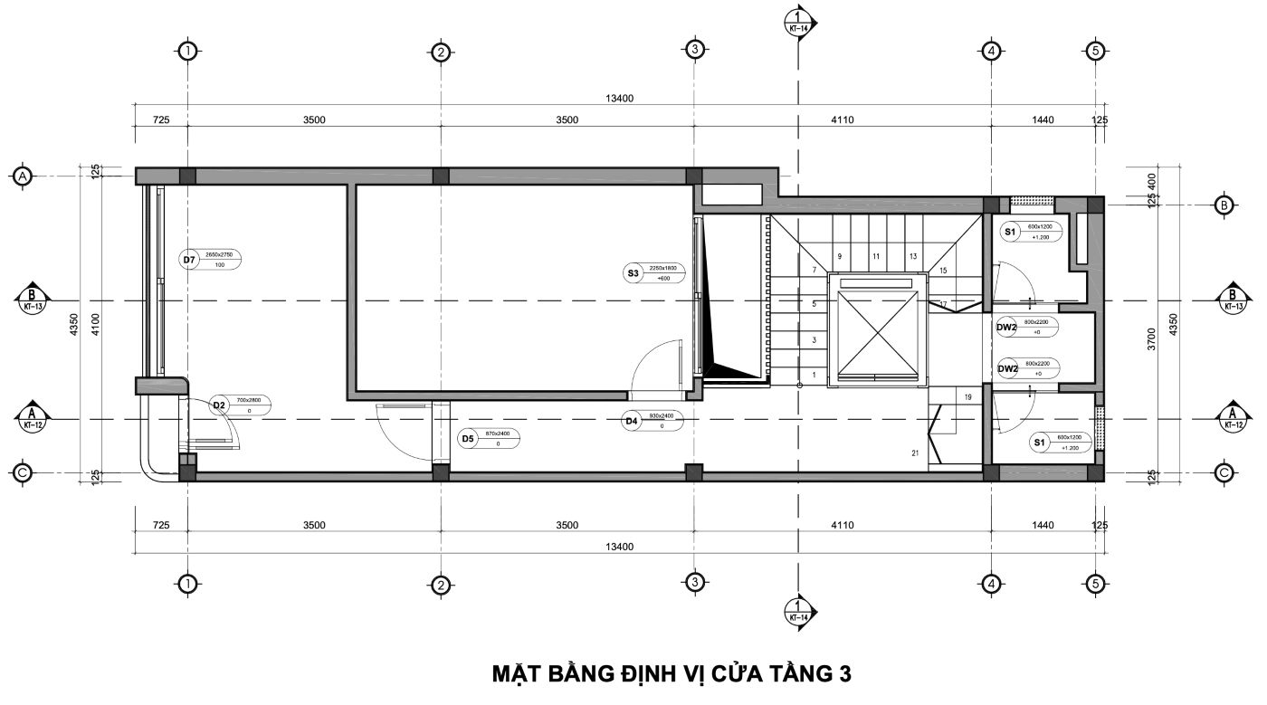 Bản vẽ thiết kế nhà phố 53m2-mặt bằng cửa