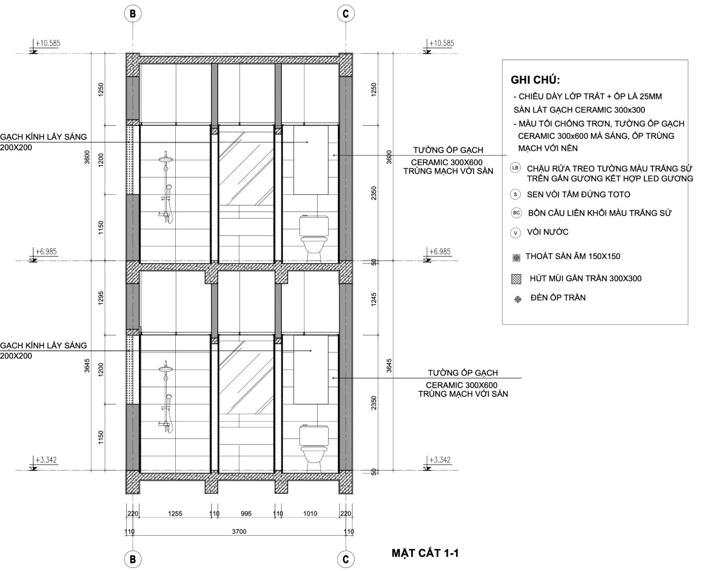 Bản vẽ thiết kế nhà phố 53m2-thang bộ và wc