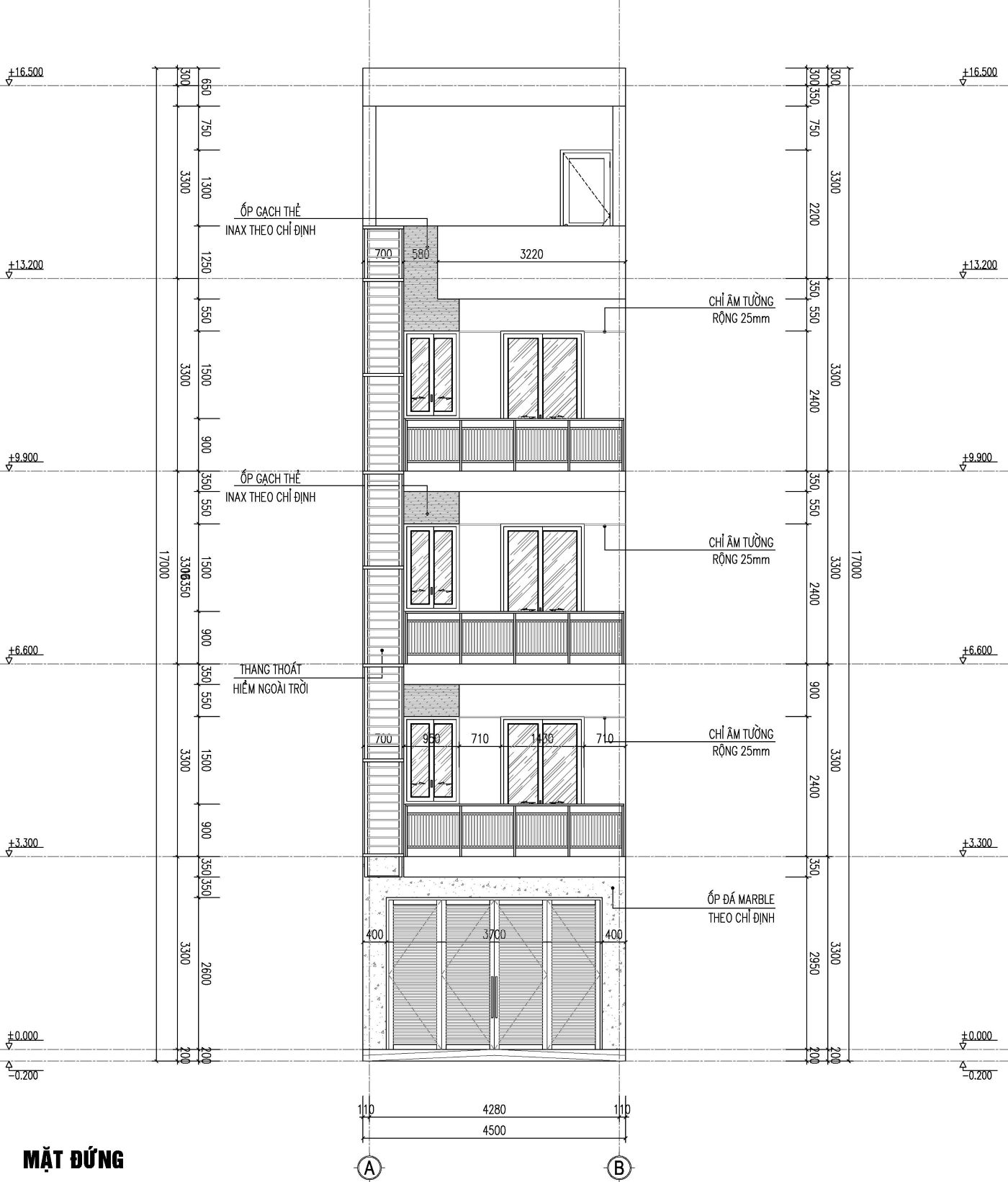bản vẽ nhà trọ cho thuê 70m2