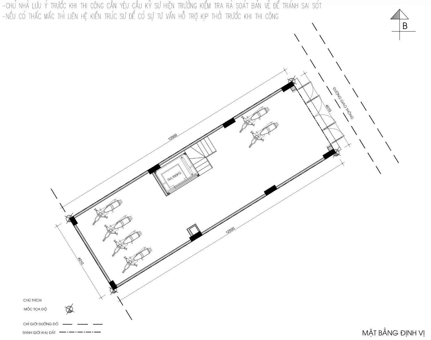 bản vẽ nhà trọ 50m2 6 tầng 1 tum, mặt tiền 4m