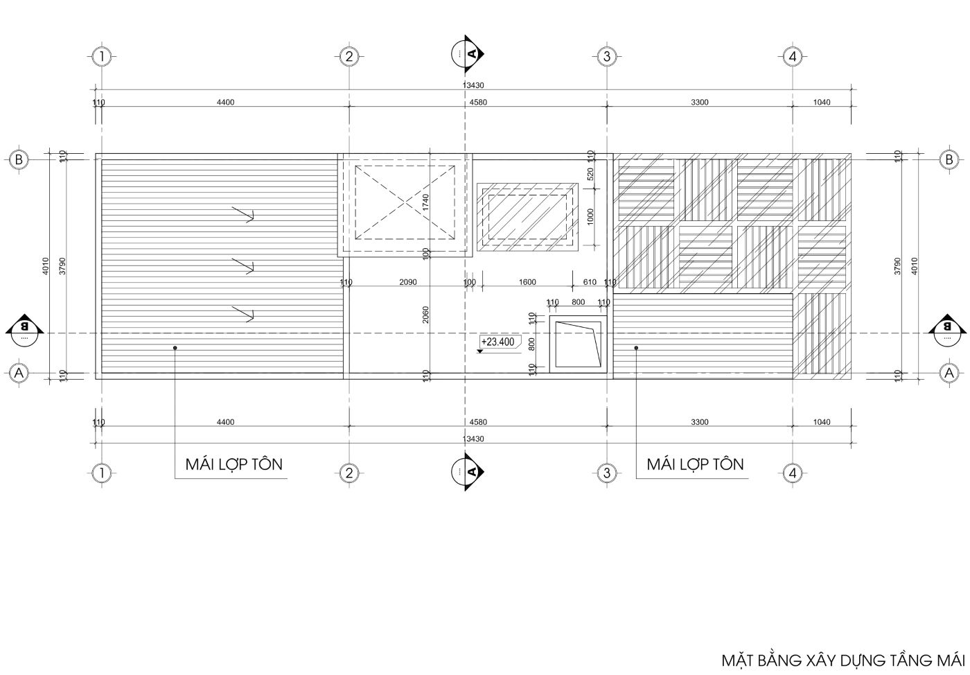 bản vẽ nhà trọ 50m2 6 tầng 1 tum, mặt tiền 4m