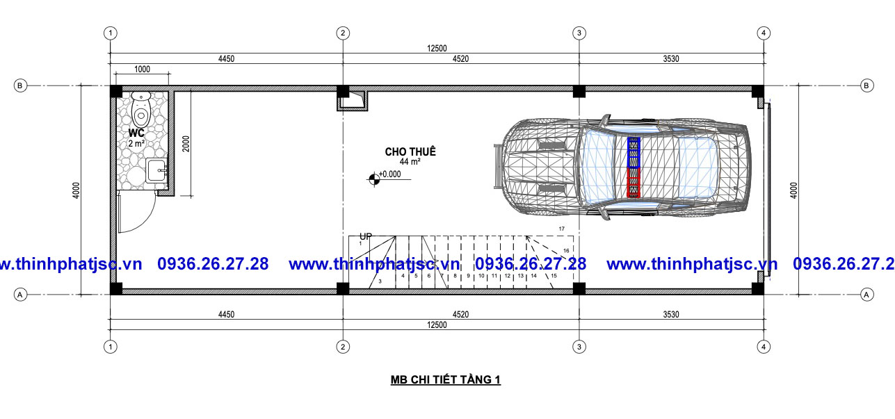 Thiết Kế Và Chi Phí Xây Nhà Phố 3 Tầng 1 Tum 4×12,5M | Xây Dựng Thịnh Phát