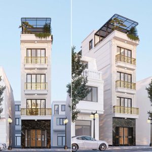 bản vẽ thiết kế nhà 48m2 4 tầng 1 tum