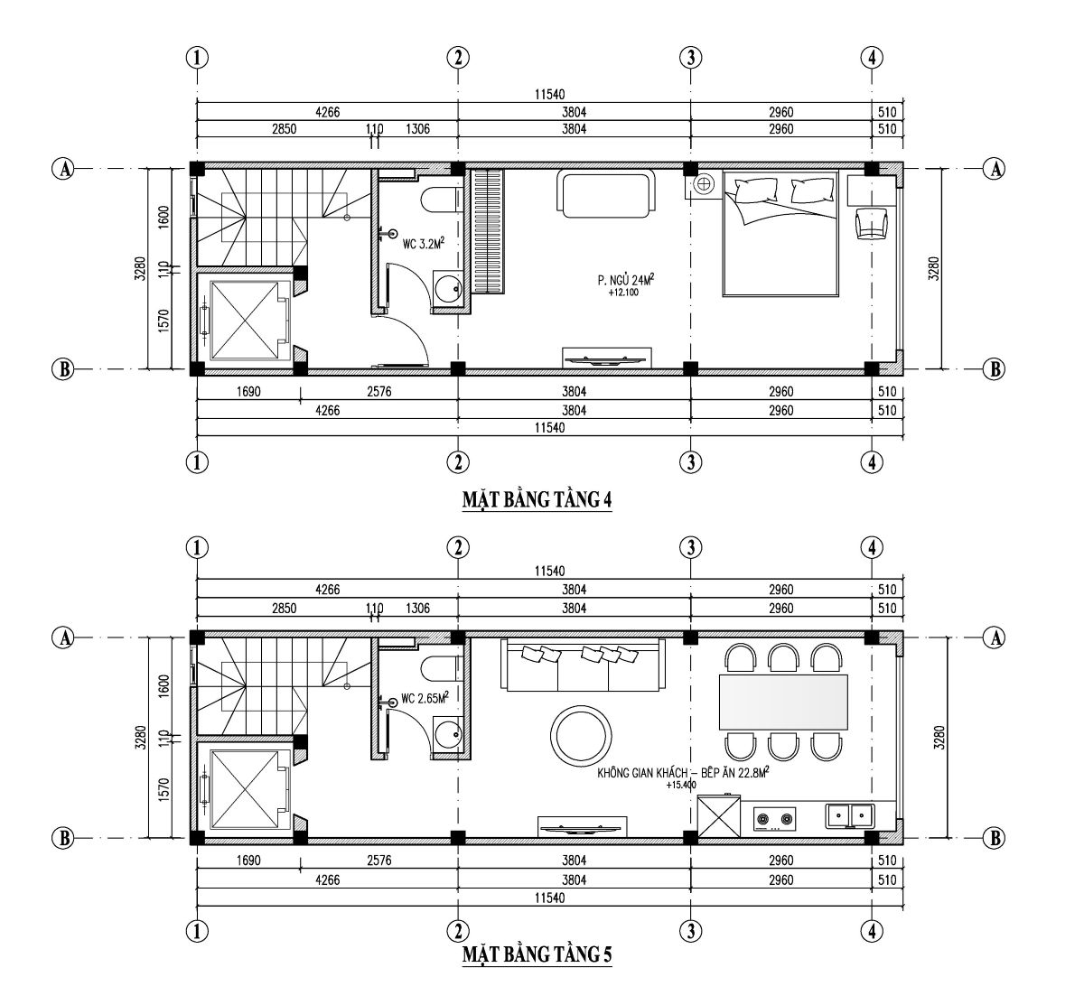 thiết kế nhà ở kết hợp cho thuê 40m2